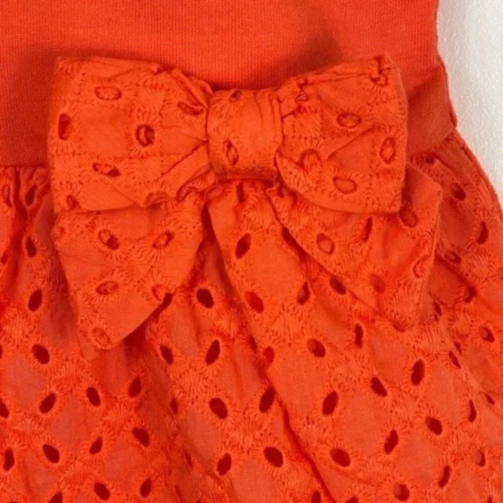 GYMBOREE tangerine Dress cap sleeve key hole back matching underwear 6-12 months